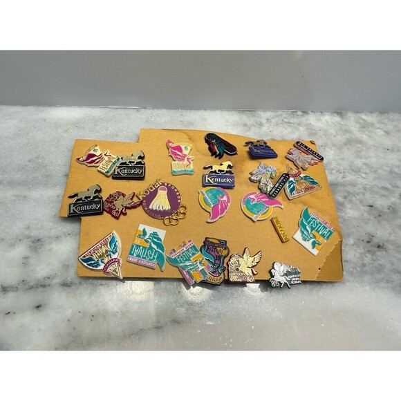 Vtg Kentucky Derby Festival Pegasus Pins Interchangeable Trio Pendants Lot 21 - Picture 2 of 9